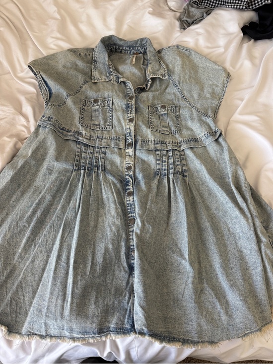 Free People Dresses & Skirts - Free People Denim Button-Front Dress